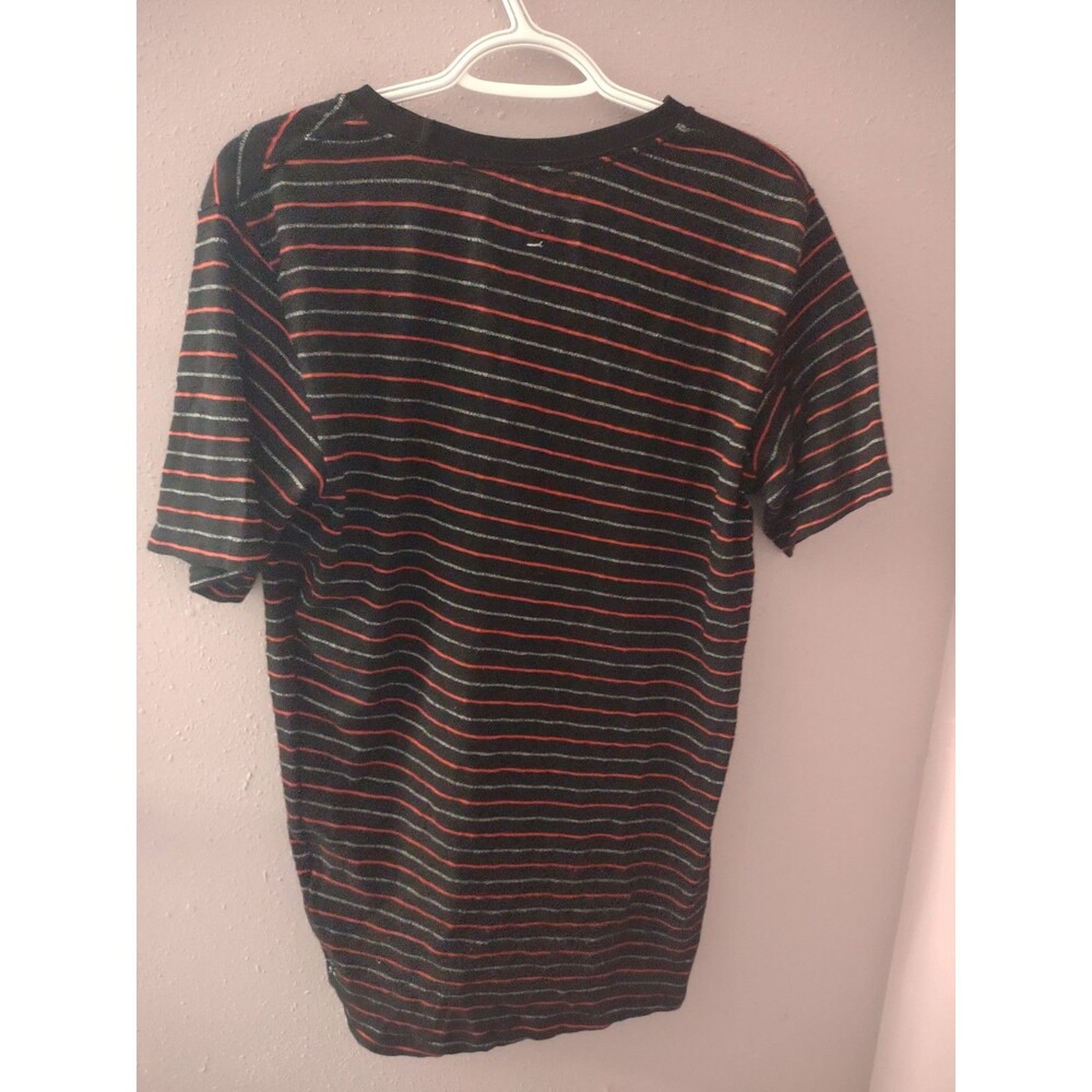 Rag & Bone T Shirt Men's Small Casual Black Red/Grey Striped - Picture 4 of 7